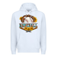 White western baseball with sunflower Premium Hoodie - BundleAndBundleShop