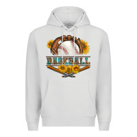 Dove Grey western baseball with sunflower Premium Hoodie - BundleAndBundleShop