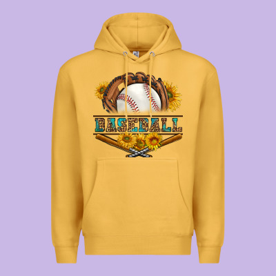 Western Baseball With Sunflower Premium Hoodie Designed By Bundleandbundleshop