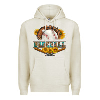 Oatmeal Heather western baseball with sunflower Premium Hoodie - BundleAndBundleShop