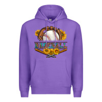 Purple western baseball with sunflower Premium Hoodie - BundleAndBundleShop