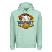 Seafoam western baseball with sunflower Premium Hoodie - BundleAndBundleShop