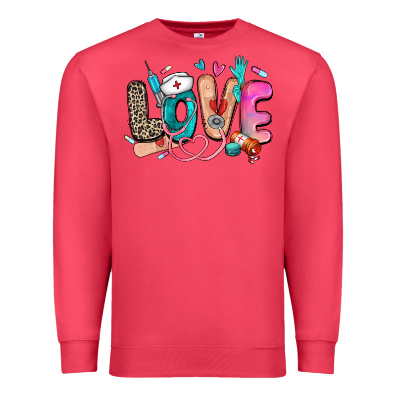 Love Nurse Premium Sweatshirt by Zillion Design Studio | Teevron