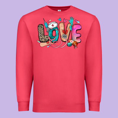 Love Nurse Premium Sweatshirt Designed By Zillion Design Studio