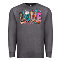 Charcoal Heather love nurse Premium Sweatshirt - Zillion Design Studio
