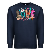 Navy love nurse Premium Sweatshirt - Zillion Design Studio