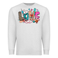 Oatmeal Heather love nurse Premium Sweatshirt - Zillion Design Studio