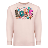 Pale Pink love nurse Premium Sweatshirt - Zillion Design Studio