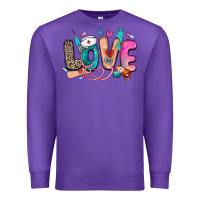 Purple love nurse Premium Sweatshirt - Zillion Design Studio