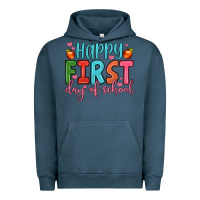 Pigment Midnight Navy happy first day of school Urban Hoodie - JahusDesignShop