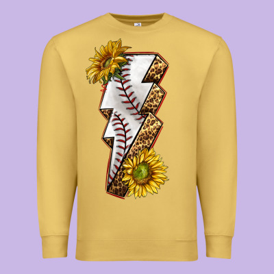 Premium Sweatshirt sport baseball  lightning bolt