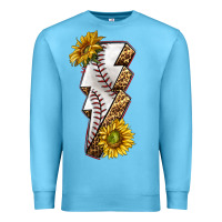 Ocean Blue sport baseball  lightning bolt Premium Sweatshirt - texasbilliewilder