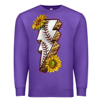 Purple sport baseball  lightning bolt Premium Sweatshirt - texasbilliewilder