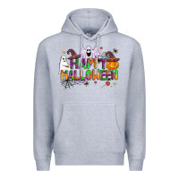 Heather Grey happy halloween Premium Hoodie - AdoDesignShop