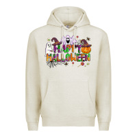 Oatmeal Heather happy halloween Premium Hoodie - AdoDesignShop