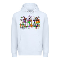 White happy halloween Premium Hoodie - AdoDesignShop