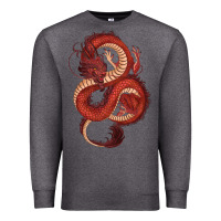 Charcoal Heather red dragon Premium Sweatshirt - RanaPortraitStore