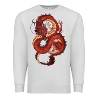 Dove Grey red dragon Premium Sweatshirt - RanaPortraitStore