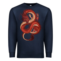 Navy red dragon Premium Sweatshirt - RanaPortraitStore