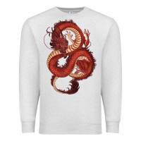 Oatmeal Heather red dragon Premium Sweatshirt - RanaPortraitStore
