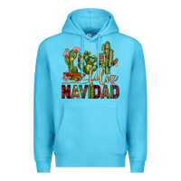 Ocean Blue cactus feliz navidad Premium Hoodie - JahusDesignShop