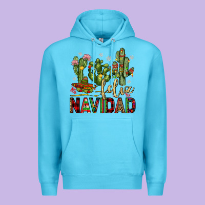 Cactus Feliz Navidad Premium Hoodie Designed By Jahusdesignshop