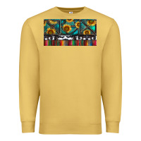 Antique Gold Rusty Sunflowers with Cowhide and Turquoise Premium Sweatshirt - RanaPortraitStore