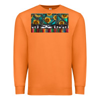 Carrot Rusty Sunflowers with Cowhide and Turquoise Premium Sweatshirt - RanaPortraitStore