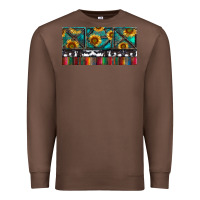 Chestnut Rusty Sunflowers with Cowhide and Turquoise Premium Sweatshirt - RanaPortraitStore