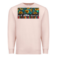 Pale Pink Rusty Sunflowers with Cowhide and Turquoise Premium Sweatshirt - RanaPortraitStore