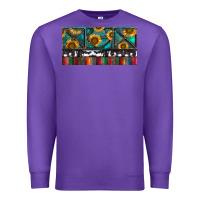 Purple Rusty Sunflowers with Cowhide and Turquoise Premium Sweatshirt - RanaPortraitStore