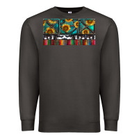 Smoke Rusty Sunflowers with Cowhide and Turquoise Premium Sweatshirt - RanaPortraitStore