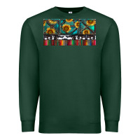 Sports Green Rusty Sunflowers with Cowhide and Turquoise Premium Sweatshirt - RanaPortraitStore