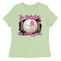 Matcha in october we wear pink volleyball Ladies Tee - BarkalooDesign