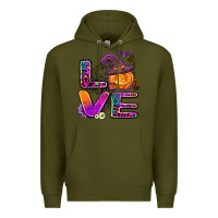 Army Green halloween love Premium Hoodie - AdoDesignShop