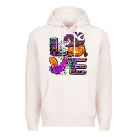 Pale Pink halloween love Premium Hoodie - AdoDesignShop