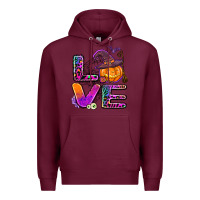 Burgundy halloween love Premium Hoodie - AdoDesignShop