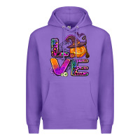 Purple halloween love Premium Hoodie - AdoDesignShop