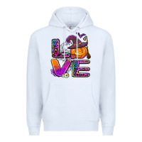 White halloween love Premium Hoodie - AdoDesignShop
