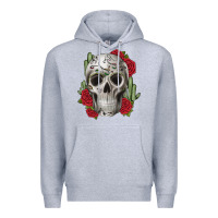 Heather Grey skull cactus Premium Hoodie - JahusDesignShop