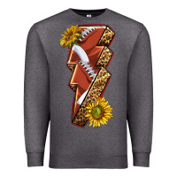 Charcoal Heather sport football  lightning bolt Premium Sweatshirt - texasbilliewilder