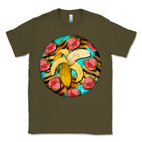 Army Green banana and strawberries with tiger pattern Classic Tee - BarkalooDesign