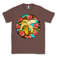 Chestnut banana and strawberries with tiger pattern Classic Tee - BarkalooDesign