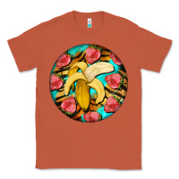 Copper banana and strawberries with tiger pattern Classic Tee - BarkalooDesign