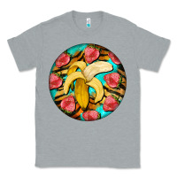 Heather Grey banana and strawberries with tiger pattern Classic Tee - BarkalooDesign