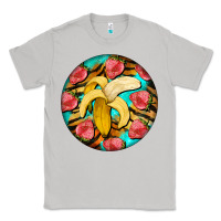 Moon Dust banana and strawberries with tiger pattern Classic Tee - BarkalooDesign