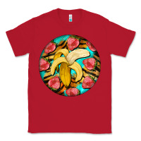 Red banana and strawberries with tiger pattern Classic Tee - BarkalooDesign