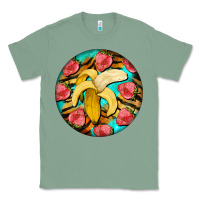 Sage banana and strawberries with tiger pattern Classic Tee - BarkalooDesign