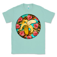 Seafoam banana and strawberries with tiger pattern Classic Tee - BarkalooDesign