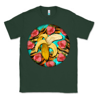 Sports Green banana and strawberries with tiger pattern Classic Tee - BarkalooDesign